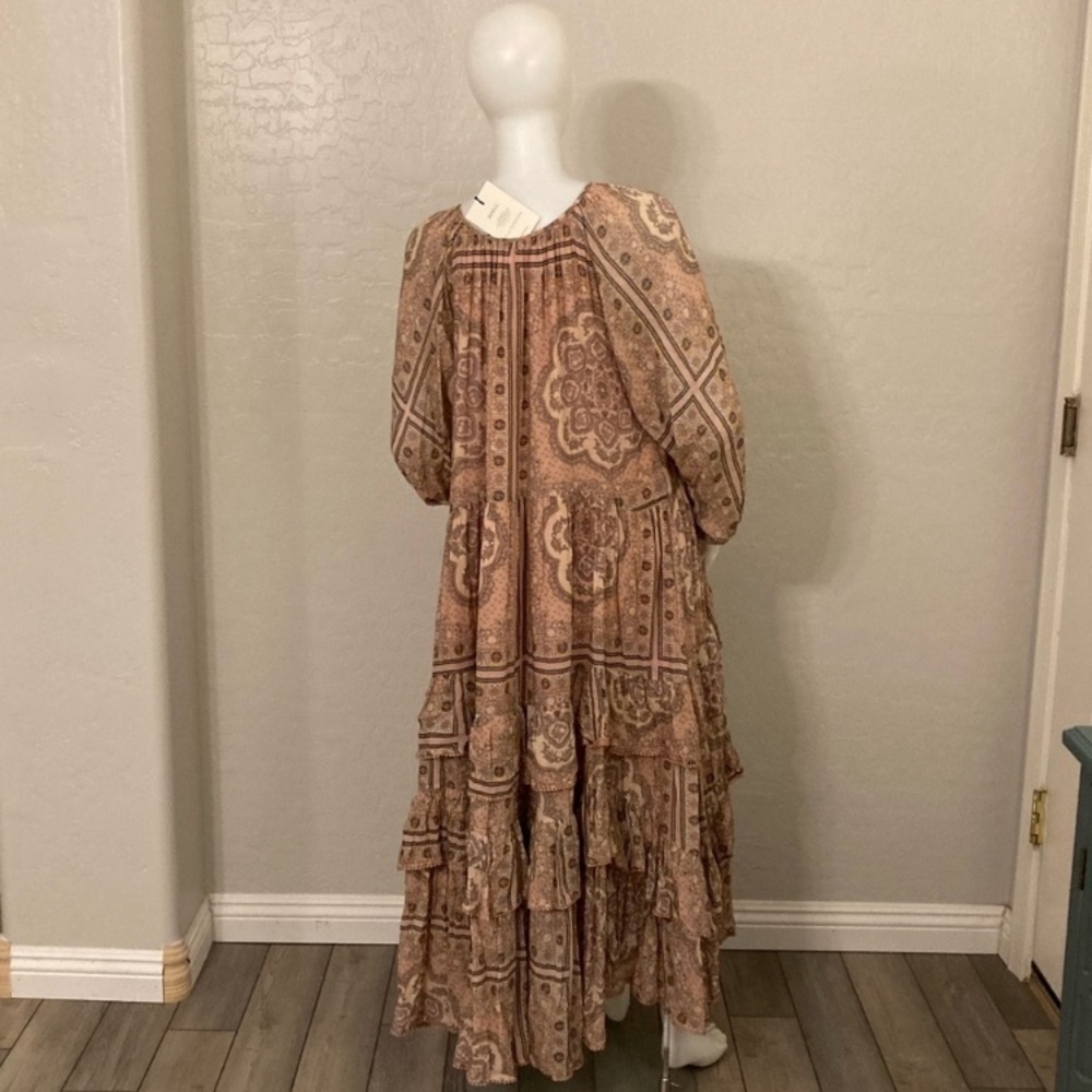 Spell X Elle Ferguson Collaboration Rumor Print Elle Gown Dusty Pink L - Picture 12 of 17